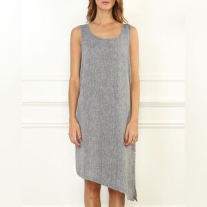 NWT Hinson Wu “Ingrid” Sleeveless Asymmetrical Linen Dress in Graphite Sz 4